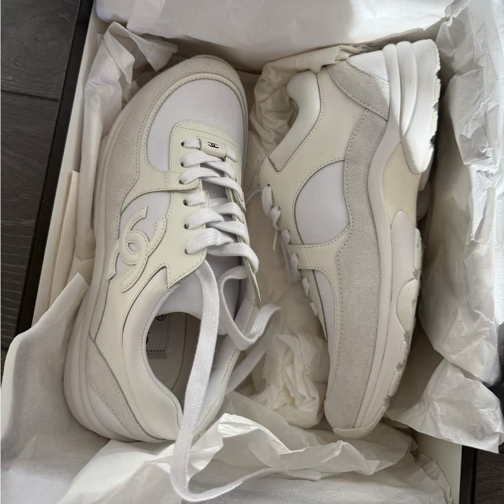 Chanel CC Logo Sneaker White Brand New 37.5